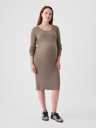 Maternity CashSoft Rib Midi Sweater Dress | Gap (US)