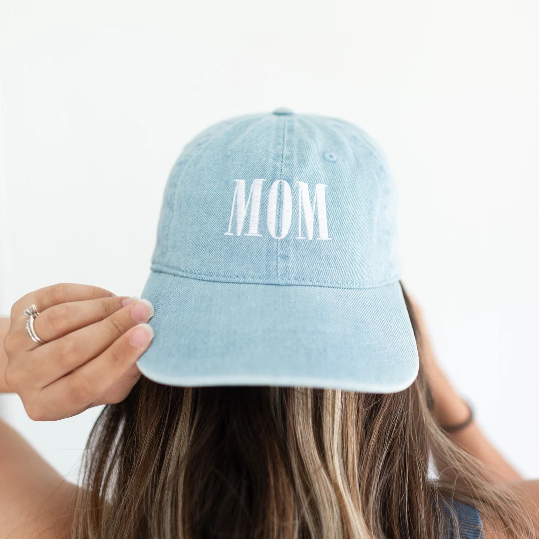 Embroidered Mom Denim Hat, Mother's Day, Mama Hat, Embroidery, Gift for Mom, Happy Mother's Day, ... | Etsy (Global)