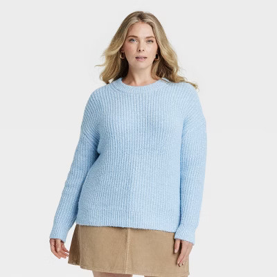 Women's Crewneck Pullover Sweater - Universal Thread™ Blue XXL | Target