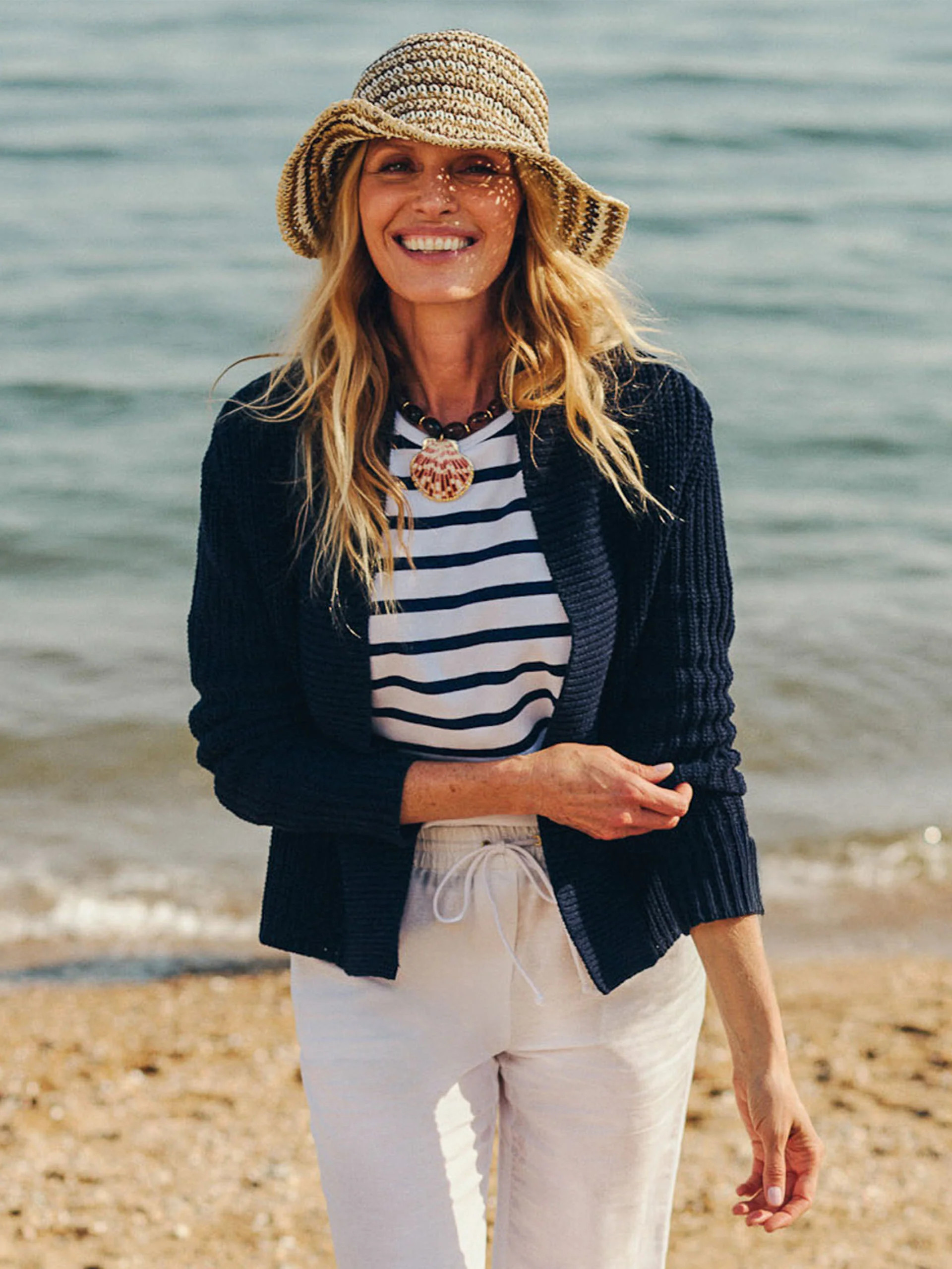 Navy Solid Lottie Cardigan | Women's Sweaters | J.McLaughlin | J.McLaughlin