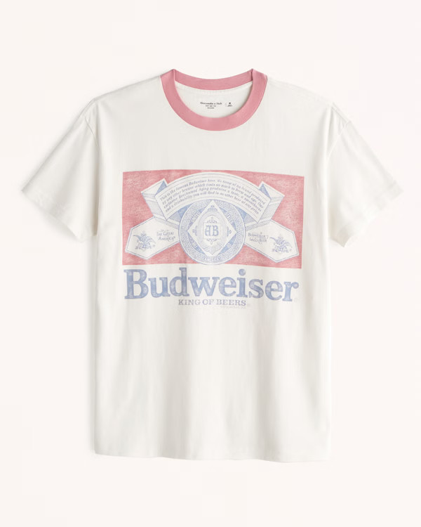 Men's Budweiser Graphic Tee | Men's Tops | Abercrombie.com | Abercrombie & Fitch (US)