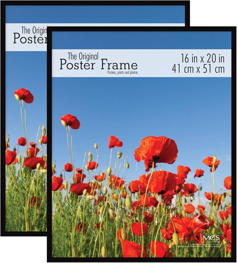 MCS Original Poster Frame 16x20 Black Lightweight Vertical & Horizontal Wall Hanging Large Pictur... | Amazon (US)