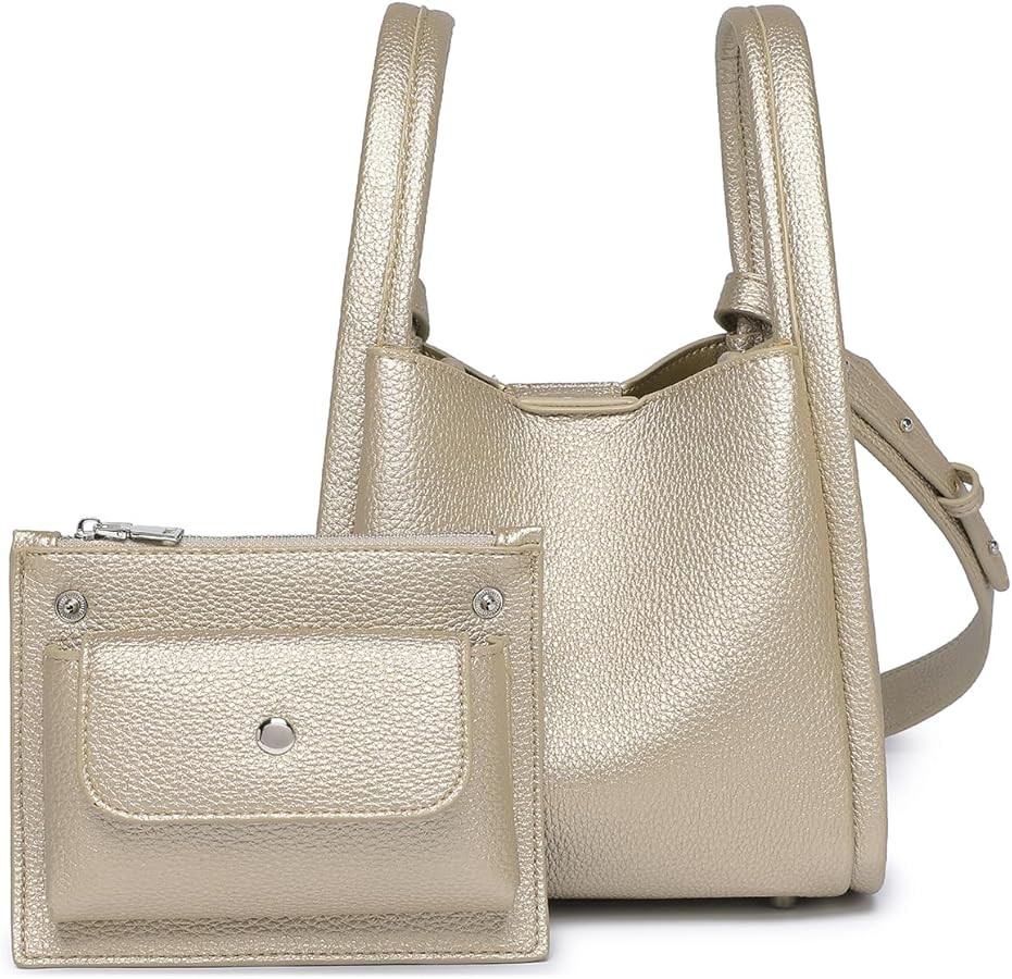 PU Leather Tote Bag Slouchy Handbag with Zipper Stylish for Women's | Amazon (US)