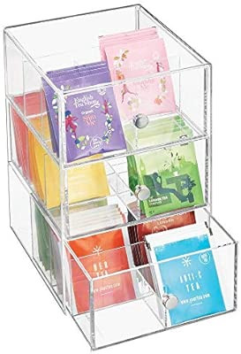 mDesign Plastic Kitchen Pantry, Cabinet, Countertop Organizer Storage Station with 3 Drawers for ... | Amazon (US)