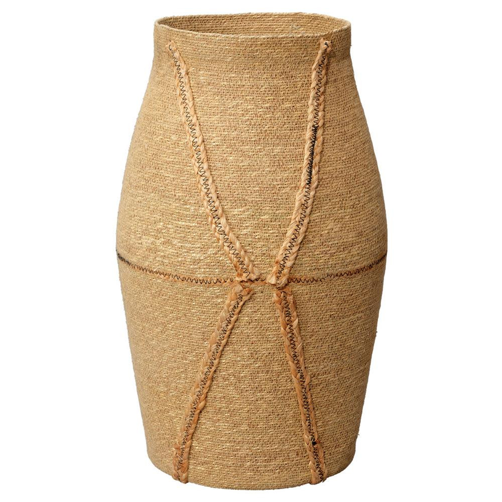 Janda Coastal Beach Natural Seagrass Floor Basket | Kathy Kuo Home