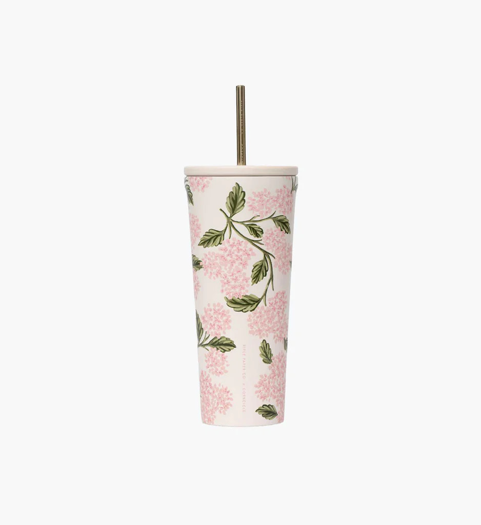 24 oz. Cold Cup - Pink Hydrangea | Rifle Paper Co.