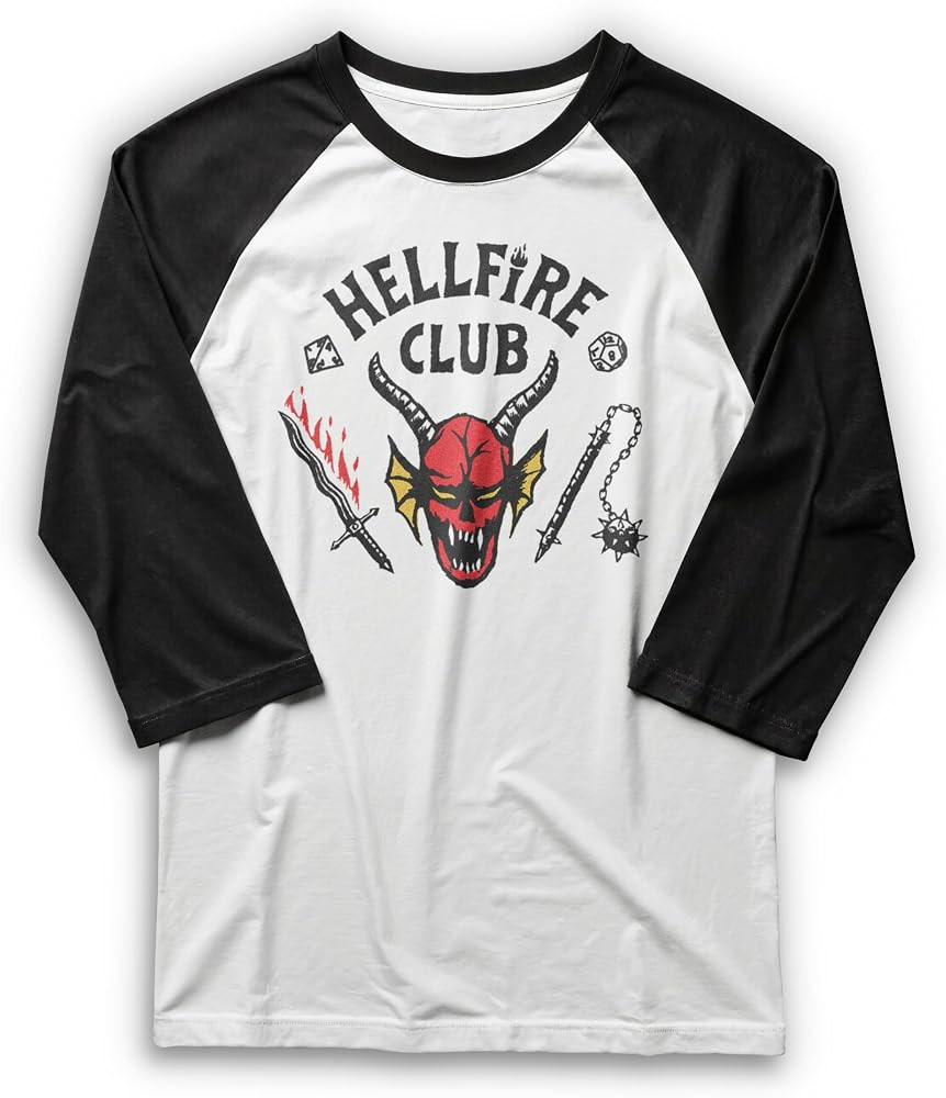 Fifth Sun Mens Hellfire Club 3/4 Sleeve Raglan Tee | Amazon (US)