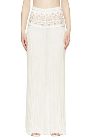 White Nylon Long Skirt | SSENSE