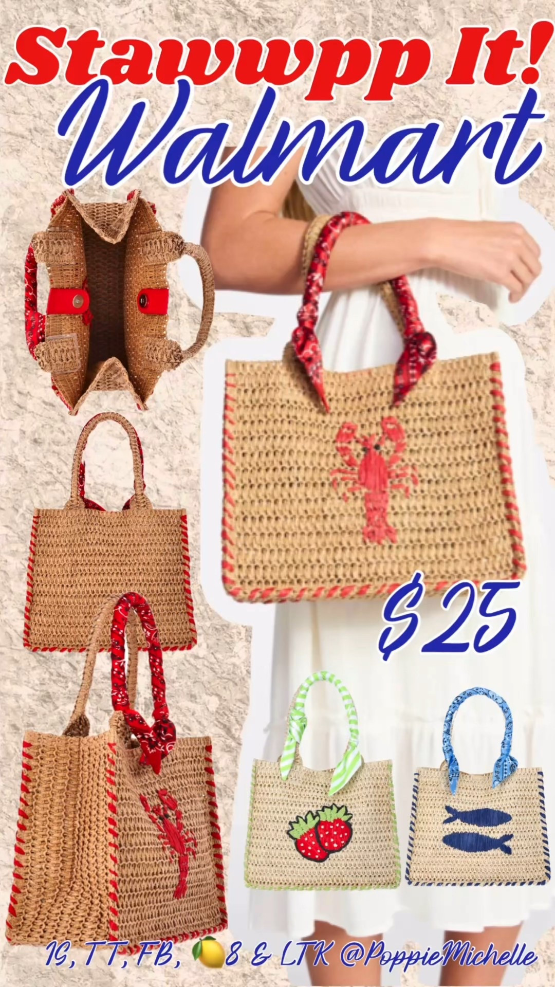 Stawwpp it Walmart!! 

Ok ppl!! It’s BEACH BAG SEASON!
This is not a drill!! Order those beach bags. 

Do we need them? No. 

Did we add them to our carts? YES!!

Straw beach bag 
Straw tote bag
Lobster beach bag
Lobster tote bag
Lemon bag
Fish bag
Vacation bag
Pool bag
Summer purse 
Summer tote bag 
Straw purse straw bag

#LTKFindsUnder50 #LTKTravel #LTKSeasonal