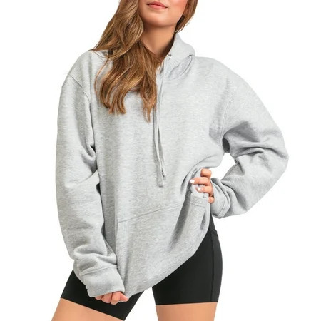 Aon Apparel Women s Grey Hoodie - Breathable Cotton Blend Comfy Pullover with Pockets Perfect Looking Stylish Fit Gray Hoodie Women (Heather Grey M) | Walmart (US)