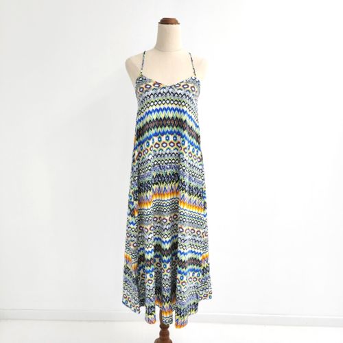 Dotti Womens Maxi Dress Geometric Print Sleeveless Size 6 Multicoloured Summer | eBay AU