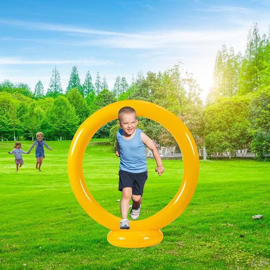 Inflatable Jump Gold Ring Sonic Rings Gamer Gift Birthday Party Yard Decorations | Amazon (US)