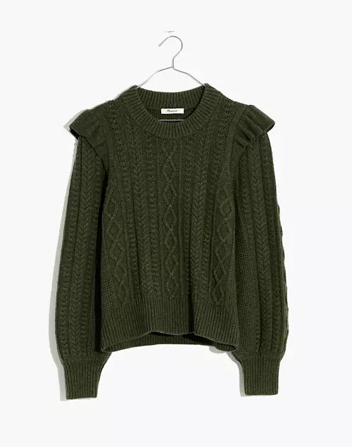 Hollydene Ruffle-Shoulder Pullover Sweater | Madewell