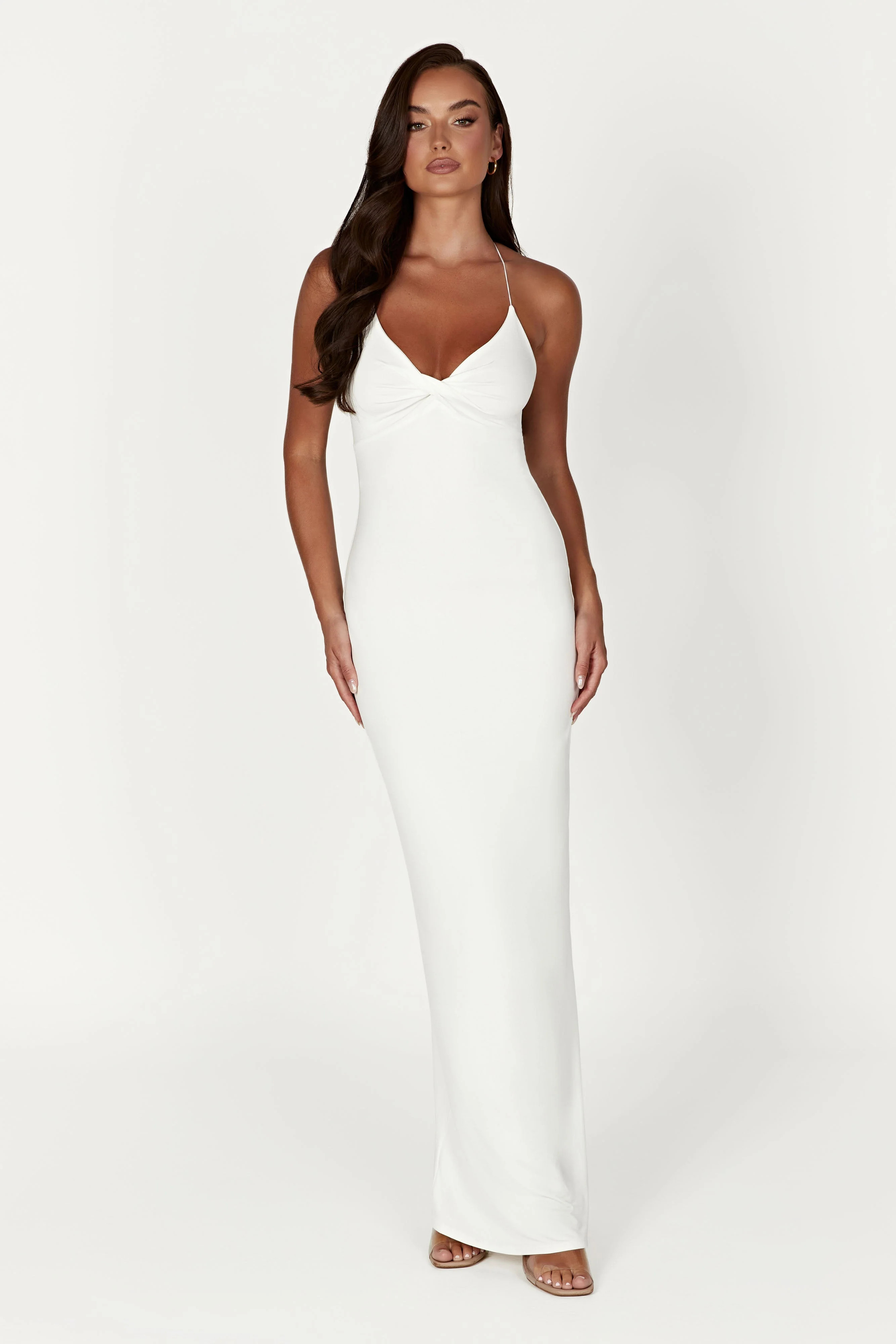Sinead Twist Maxi Dress - White | MESHKI US