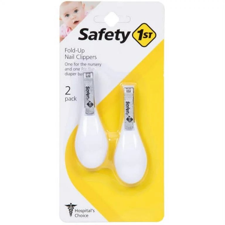 Safety 1ˢᵗ Fold-Up Nail Clippers (2 pk), White | Walmart (US)