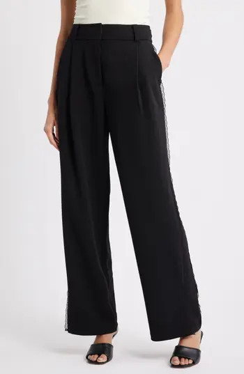 Wit & Wisdom Ultra Skyrise Lace Trim Straight Leg Pant in Black at Nordstrom Rack, Size 0 | Nordstrom Rack