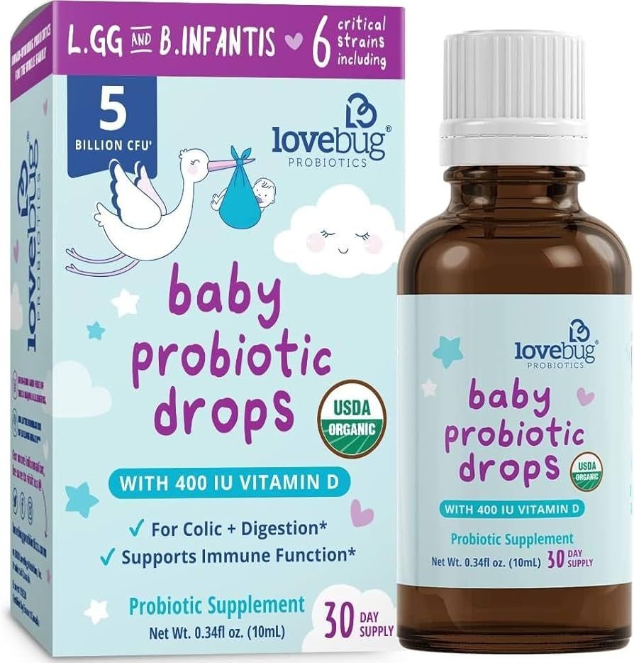 Lovebug Award Winning USDA Organic Probiotic for Infants & Babies | Helps with Colic, Reflux, Dia... | Amazon (US)