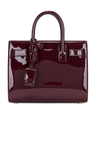 Saint Laurent Nano Sac De Jour Carryall Bag in Dark Red Wine | FWRD | FWRD 