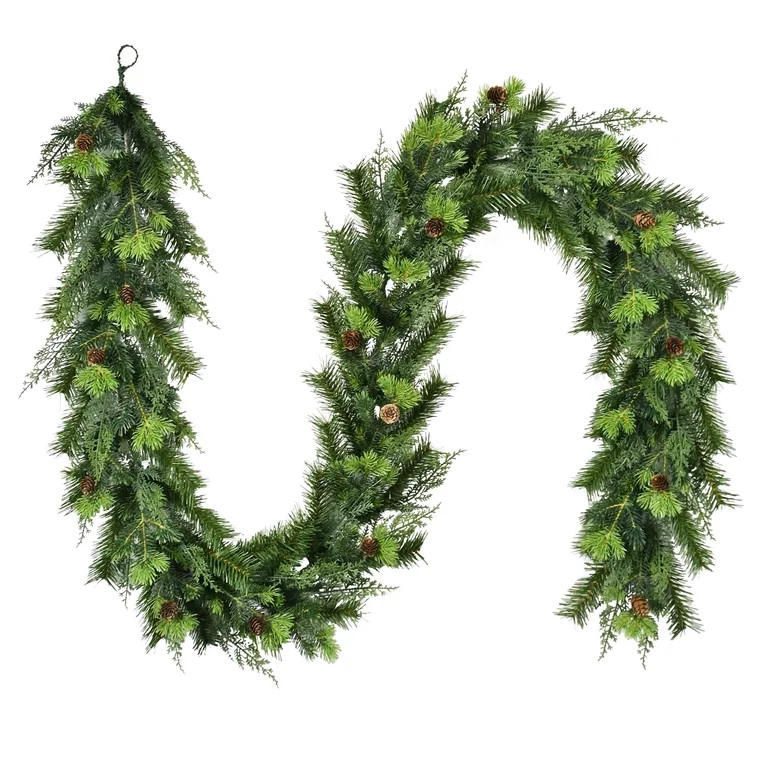 Sonoma Cypress Evergreen Unlit Artificial Christmas Garland, Green, 9', by Holiday Time | Walmart (US)