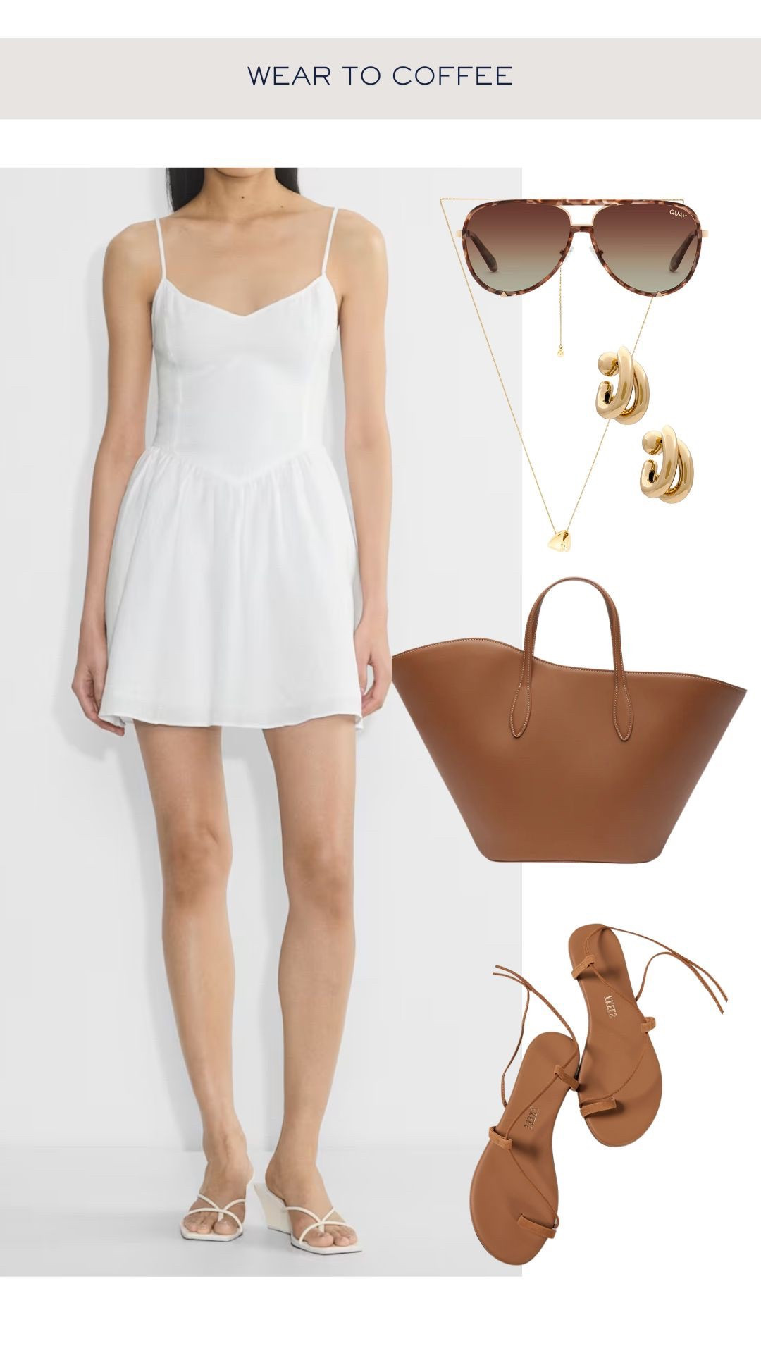 Cute summer outfit to wear to coffee, shopping, brunch, vacation or just to run errands.


#ootd #whitelinendress #whiteminidress #summerdress2025 #vacationoutfit #whitesummerdress 

 