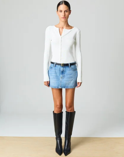 Low Rise Denim Mini Skirt | Glassons (Australia)