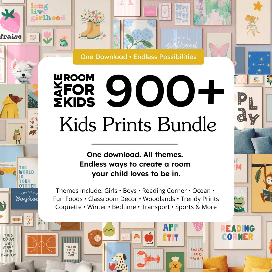 900+ Bestseller Kids Prints Mega Bundle: Girls Decor, Boys Room, Playroom, Classroom - Etsy | Etsy (US)