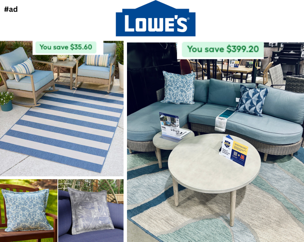 #ad  There’s just something about hanging outside once the weather starts to cool down, especially when your outdoor space is lookin’ this cozy! Pillows, rugs, and comfy seating? Give me all of it! Lowe’s is seriously bringing some serious outdoor comfort for fall nights on the patio, porch, or wherever your favorite spot is to kick back. Grab a blanket, start the bonfire and grab your go-to drink because bringing that warm, inside comfort outdoors is what this season is all about! 
@loweshomeimprovement #lowespartner  @Shop.LTK #liketkit 

 