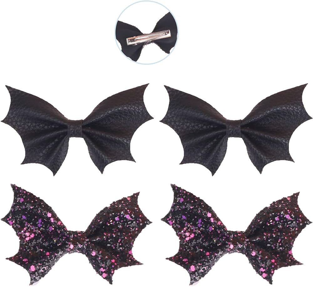 Halloween Bat Hair Clips,Goth Hair Accessories for Women,Black Bat Hair Bows Clips,Gothic Spooky ... | Amazon (US)