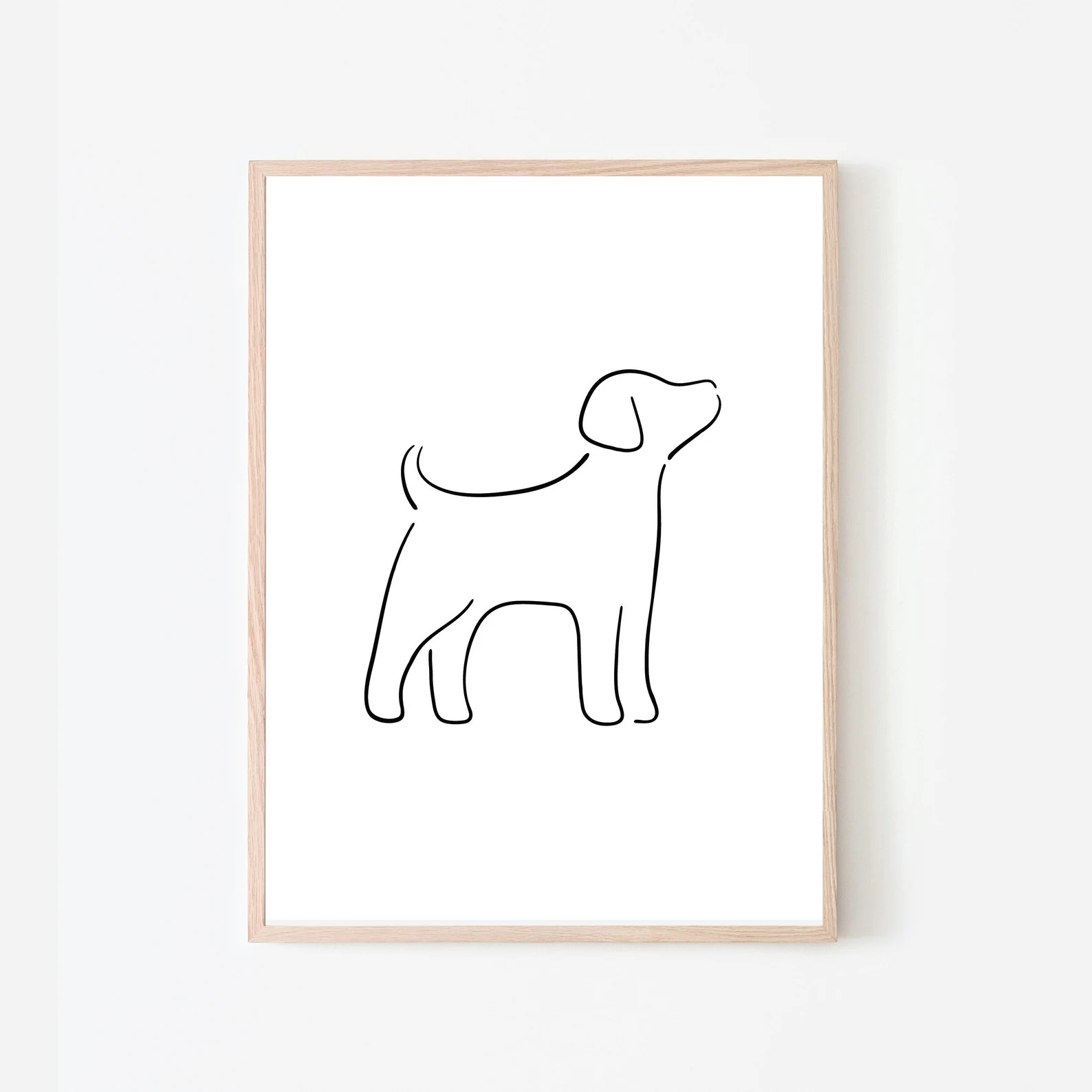 Minimalist Dog Art Dog Line Art Black and White Instant - Etsy | Etsy (US)