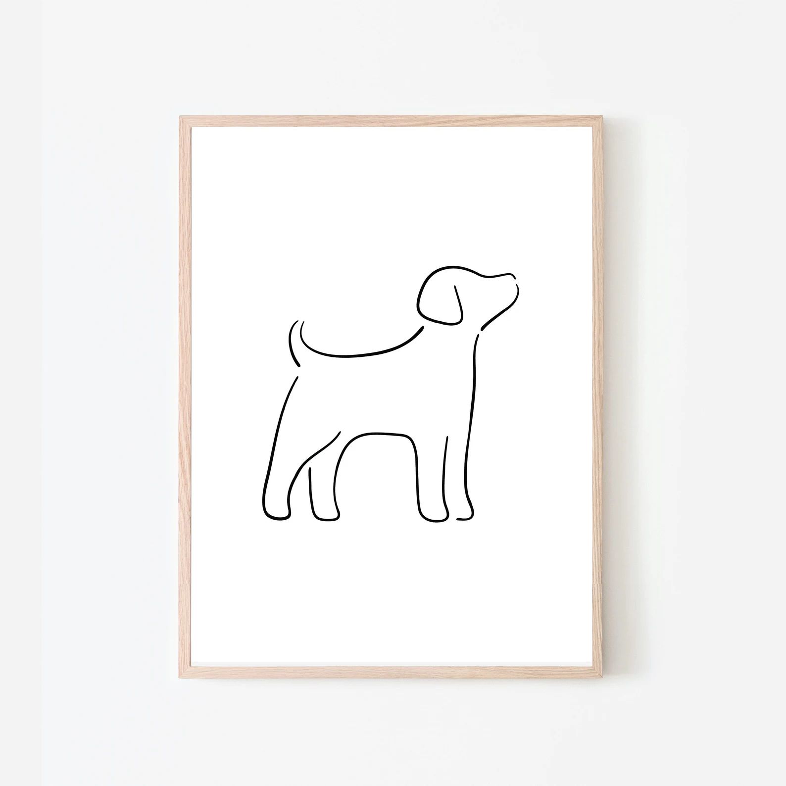 Minimalist Dog Art Dog Line Art Black and White Instant - Etsy | Etsy (US)