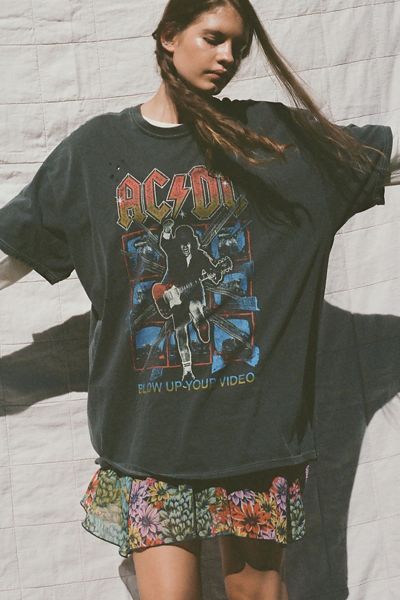 AC/DC Distressed T-Shirt Dress | Urban Outfitters (US and RoW)