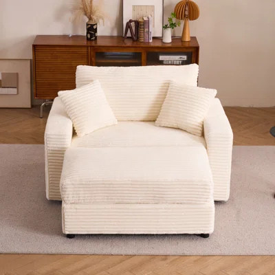 Single Sofa Chair With Removable Ottoman, Comfy Sleeper Chair, Modern And High-Quality Lounge Sofa Bed For Living Room, Bedroom, Small Apartment (Chai | Wayfair North America