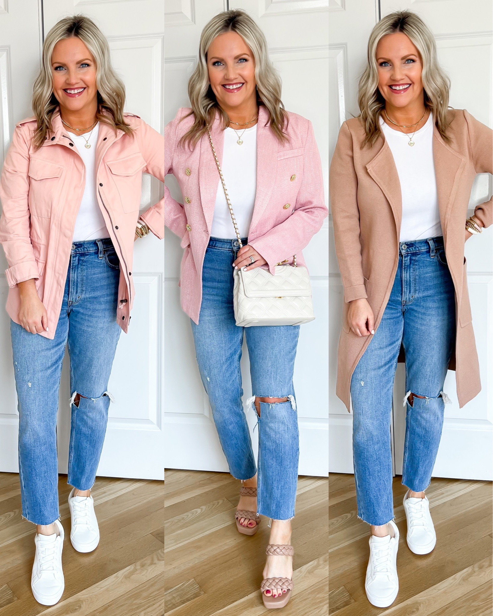 Jackets for spring!
These are the perfect light layers for spring weather. 
Love the pink color of the utility jacket and the blazer for spring!
I’m in size small in the utility jacket
Size medium in the blazer
Size small in the coatigan 

Spring style
Blazers for spring 
Spring outfits
White sneakers 
Amazon fashion 


#LTKSeasonal #LTKstyletip #LTKunder50