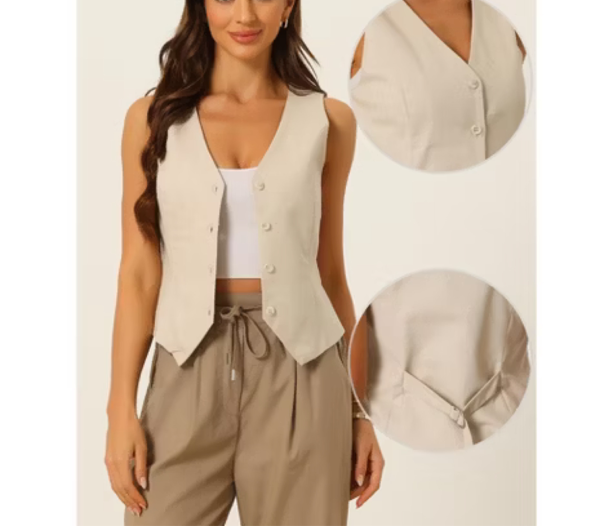 Casual elegance with a twist 🤍 This tailored vest adds a chic touch to your everyday outfit, perfect for dressing up or down. Whether you're keeping it cool or stepping it up, this piece is a versatile must-have! #EffortlessStyle #NeutralTones #TailoredChic #VestVibes #LTKUnderstatedStyle #FallWardrobeStaples #LayeringEssentials

#LTKStyleTip #LTKFindsUnder50 #LTKSaleAlert