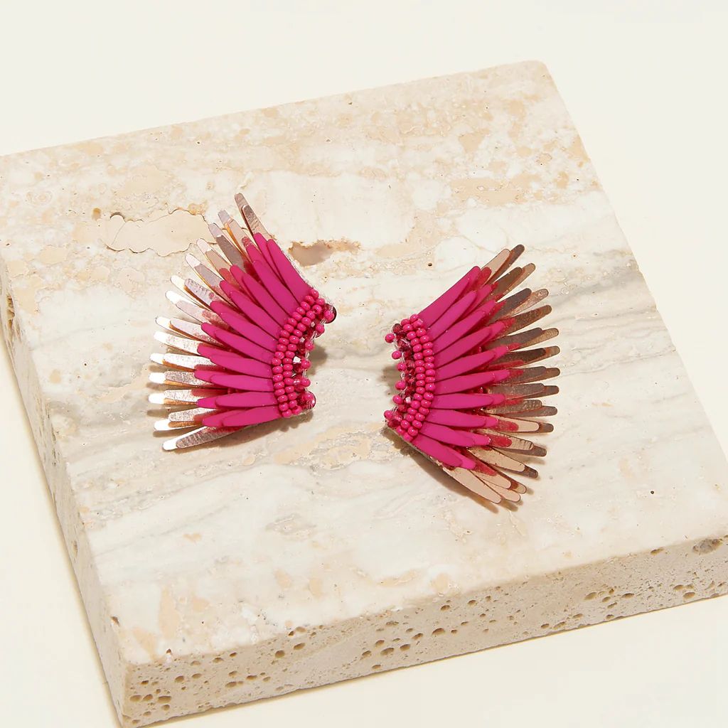 Mini Madeline Earrings Magenta Rose Gold | Mignonne Gavigan