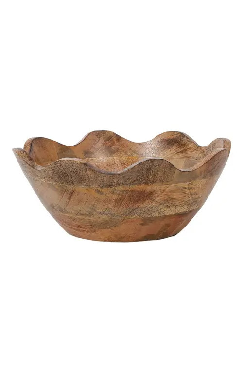 Mela Artisans Scalloped Mangowood Bowls Large in Brown at Nordstrom | Nordstrom