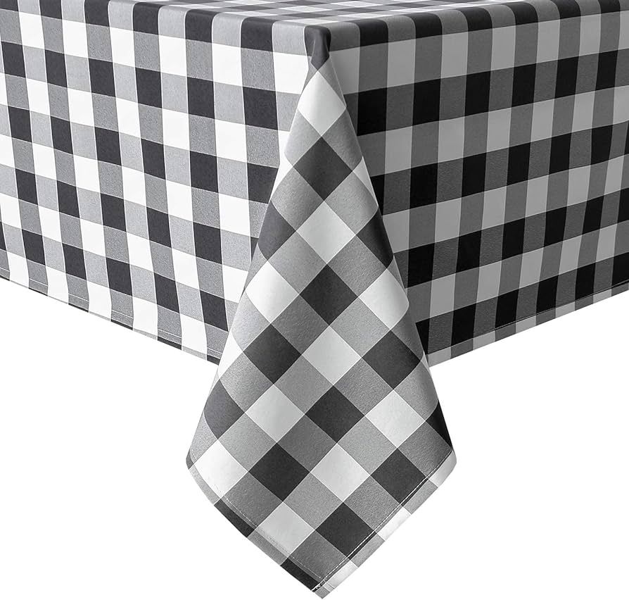 Hiasan 60 x 120 Inch Checkered Tablecloth Rectangle - Stain Resistant, Spillproof and Washable Gi... | Amazon (US)