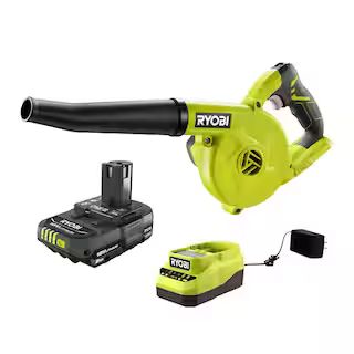 RYOBI ONE+ 18V Cordless Compact Workshop Blower with 2.0 Ah Battery and Charger P755-PSK005 | The Home Depot