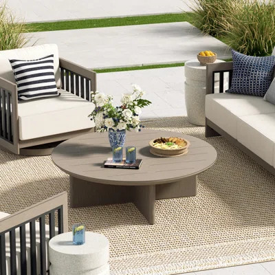 Sereno Patio Aluminum Round Coffee Table | Wayfair North America