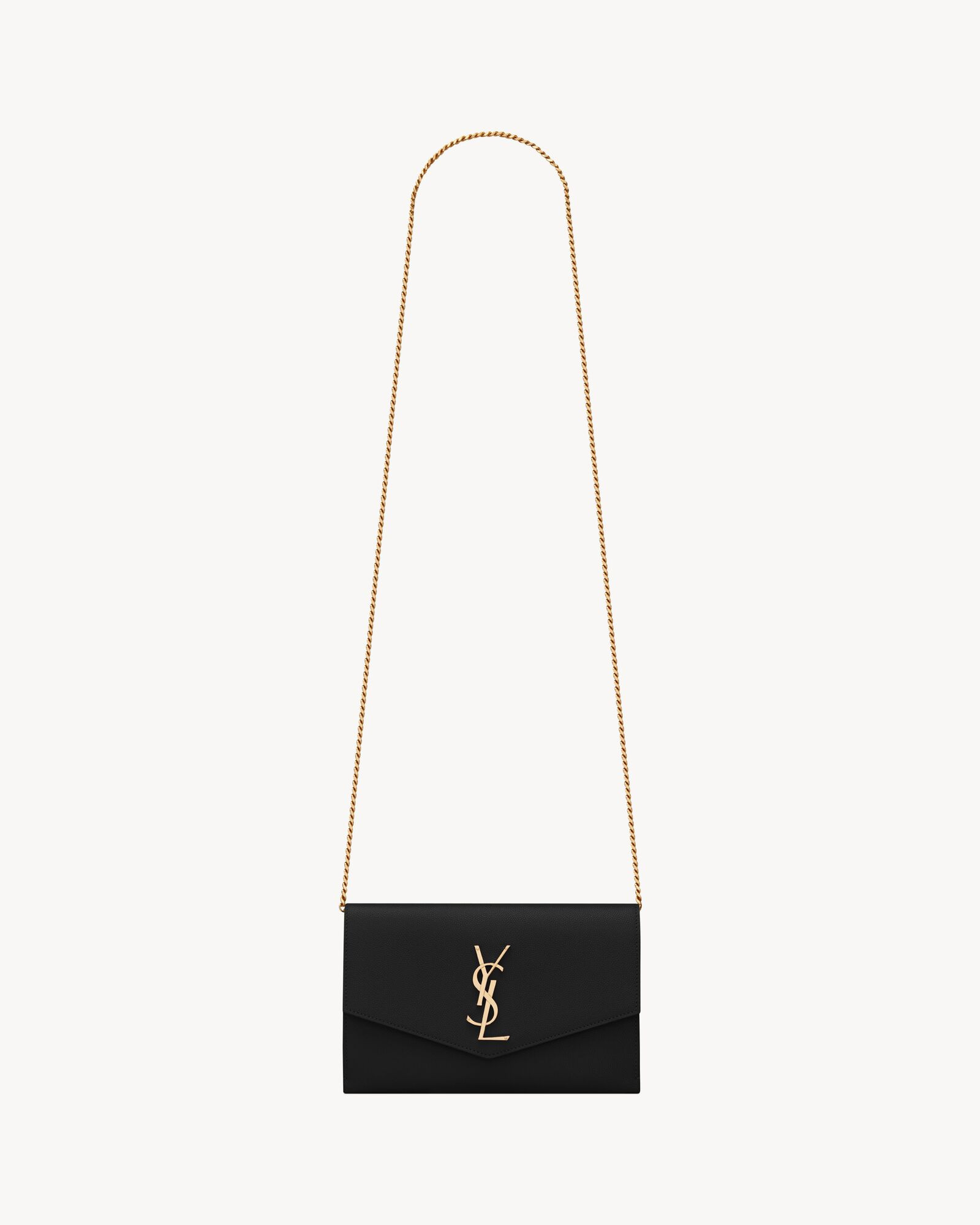 uptown chain wallet in grain de poudre embossed leather | Saint Laurent Inc. (Global)