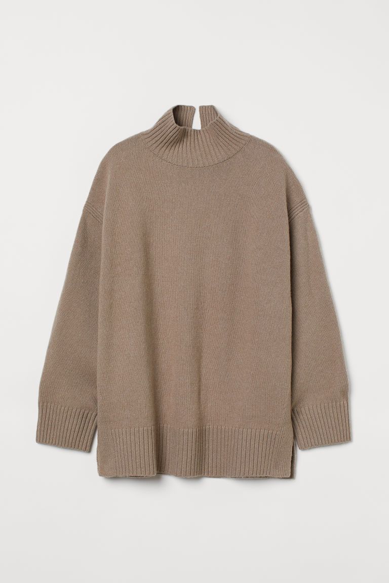 H & M - Oversized Turtleneck Sweater - Brown | H&M (US + CA)