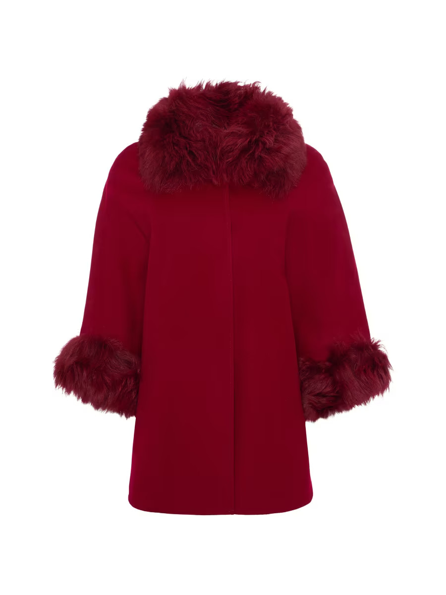 Select Wool Coats with Select Lamb Collar and Cuffs | Saks Fifth Avenue