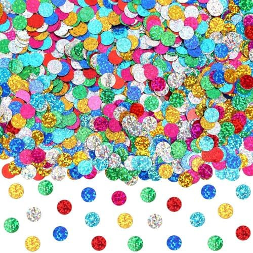MARFOREVER Multicolor Sparkle Foil Confetti, Glitter Round Confetti Birthday Scatter Table Metall... | Amazon (US)