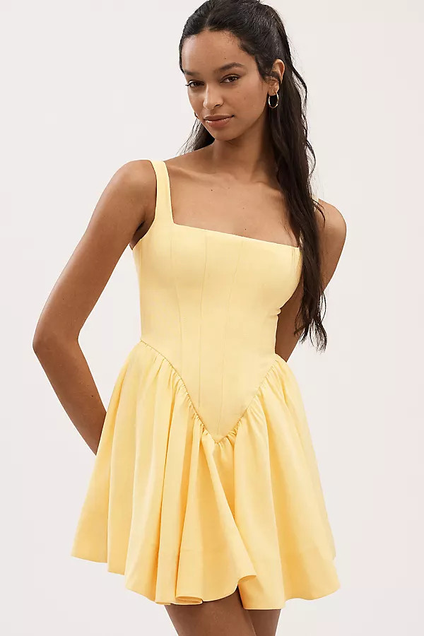 Bardot Larson Sleeveless Square-Neck Corset Basque-Waist Mini Dress | Anthropologie (US)