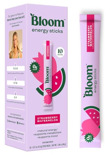 Bloom Nutrition Energy Drink Powder Packets, Strawberry Watermelon, 10 Ct | Amazon (US)