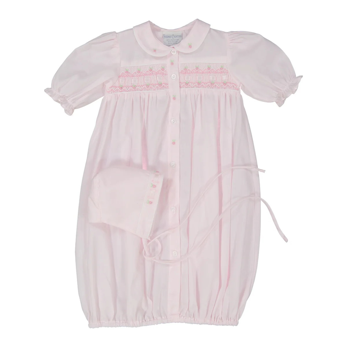Rosebud Light Pink Smocked Gown with Hat | Classic Whimsy