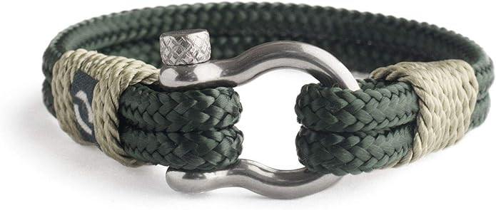 Mens Rope Bracelet - Stainless Steel Silver Shackle, Extremely Durable and Scratch Resistant Wate... | Amazon (US)