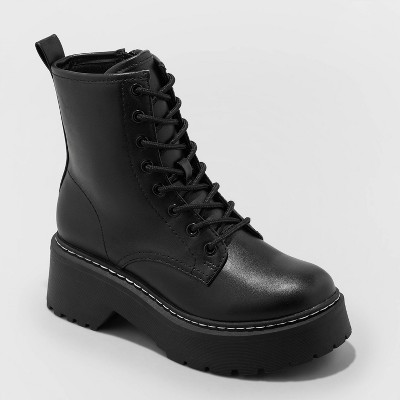 Women's Zea Combat Boots - Wild Fable™ Black 11 | Target