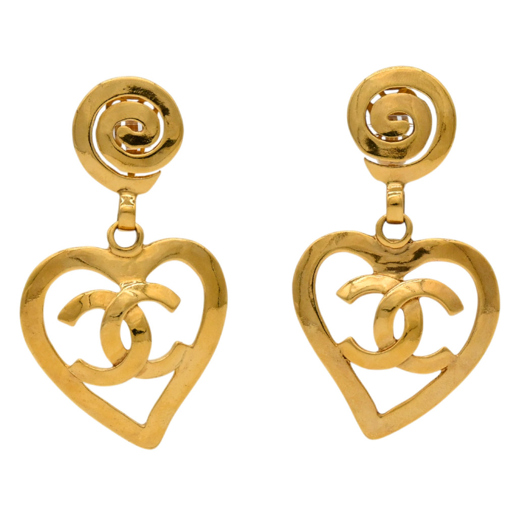 CC Heart Dangle Clip-On Earrings | Clotheshorse Anonymous