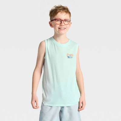 Boys' Boat Graphic Tank Top - Cat & Jack™ Light Mint Green XS | Target